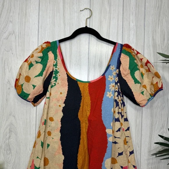 Farm Rio Super Fun Daisy Mini Dress Puff Sleeve size XS Extra Small - Picture 6 of 11